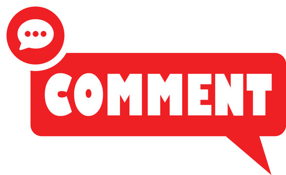Red Comment Button Icon Speech Bubble Message Feedback Symbol Social Media Comment Vector