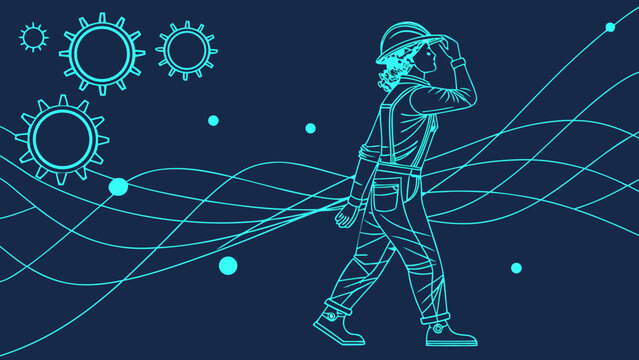 Grunge art poster illustration of a man and woman jumping in space and a man in the night with vector silhouette people dancing and a boy on a skateboard