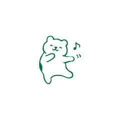 Fototapeta premium Happy Bear Dancing to Music