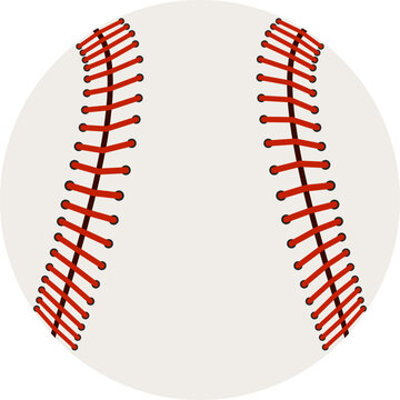 vector of a softball in a minimalist flat style