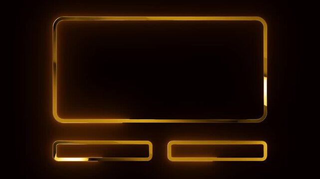 luxury gold box frame with light effect green screen background