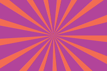 Striking purple and vibrant orange sunburst pattern creates a dynamic visual effect