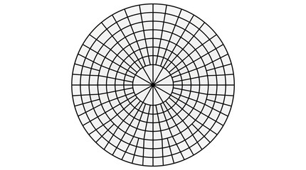 Black circular grid pattern on white background with radial lines.