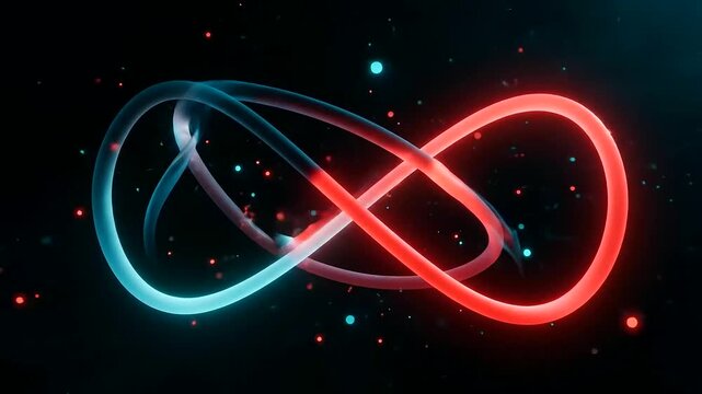 Quantum arbitrage paths representing intricate data flow and interconnected digital pathways in a futuristic abstract glowing light animation with dynamic particles