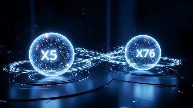 Quantum arbitrage paths dynamically visualize complex data streams connecting glowing spheres in a futuristic abstract digital network environment 3D rendering animation.