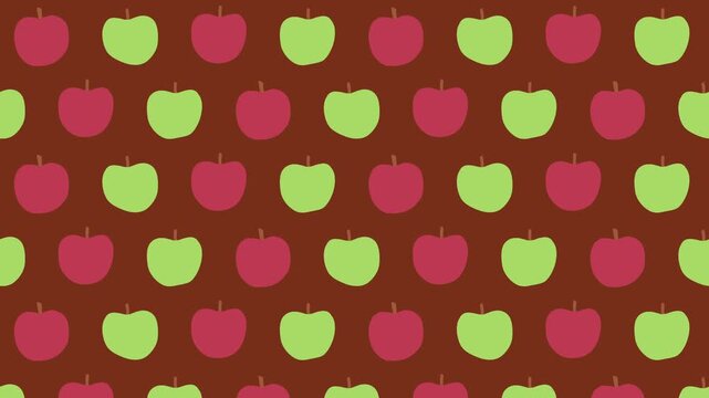 かわいいリンゴのシームレスパターン動画背景