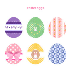 파스텔 톤의 귀여운 토끼와 리본 패턴으로 꾸며진 부활절 달걀 장식 일러스트 세트  © Lumiso