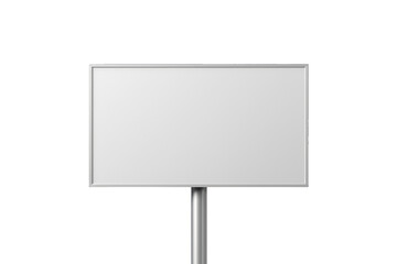 Blank protest sign or public billboard on steel stick with empty copy space, isolated on a transparent background