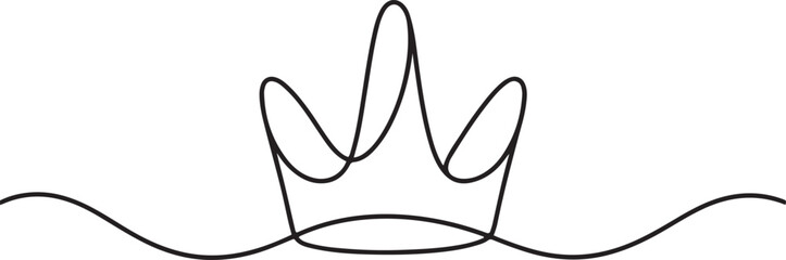Naklejka premium One line of crown. Abstract minimal continuous line.one line vector icon illustration