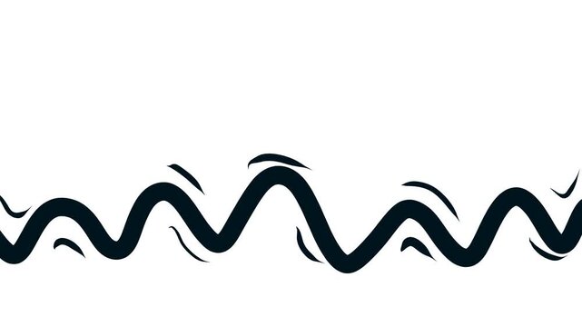 A wavy line with additional stripes crosses the screen, changing.
