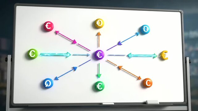 Quantum arbitrage paths illustrate the complex, evolving flow of digital currency across interconnected markets, dynamically visualized in a clean 3D animation.