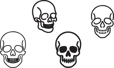 Abstract human skull.one line vector icon droing