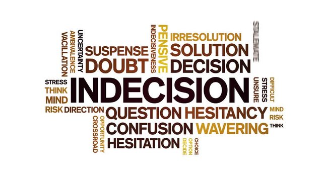 indecision animated word cloud-text design animation tag kinetic typography seamless loop.