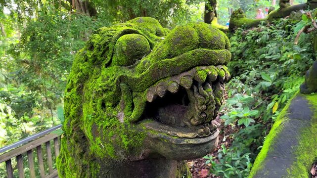 Ancient statue in Ubud Monkey Forest Bal