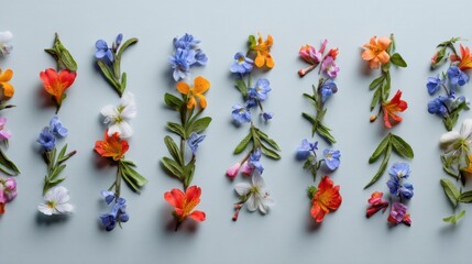 Creative Floral Arrangement in Geometric Pattern Showing Modern Design in Bright Colors and Clean Layout Across the Frame