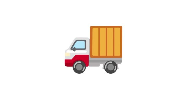 An illustration of a delivery truck with an enclosed cargo box, ready for logistics and transportation