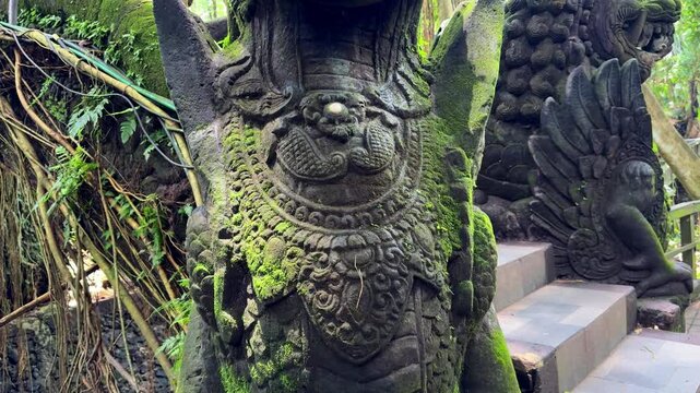 Ancient statue in Ubud Monkey Forest Bal