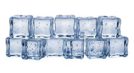Ice cubes stacked transparent background cutout png