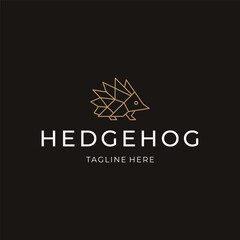 Hedgehog line art logo with simple spikes showing charm and defense.