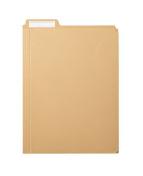 Brown manila folder with tab transparent background cutout png