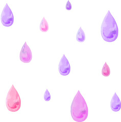 水彩で描いた水滴のイラスト