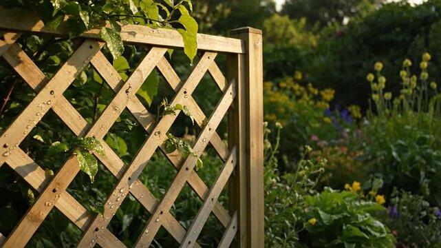 Garden Lattice Sunset Light.