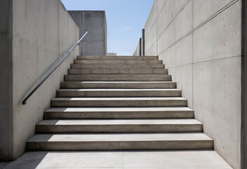 Fototapeta premium Modern concrete architectural outdoor staircase with minimalist design