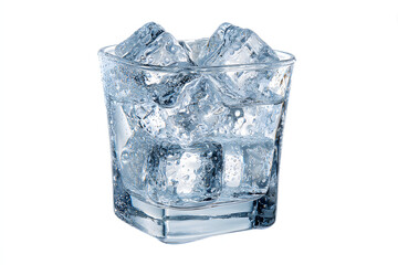 ice cubes, crystal clear ice isolated on pure white background