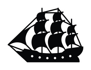 Vector of a classic sailing ship with full sails © SEcho