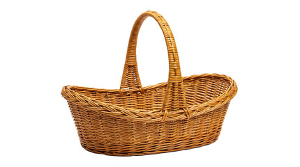 Obraz premium Handmade wicker basket isolated on transparent background