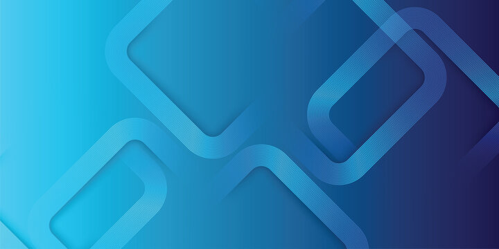 Abstract Blue Gradient Background With Rounded Square Line Shapes for Technology, Corporate Presentation, Poster or Website Header