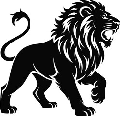 Naklejka premium Set of black tree silhouettes with oak and savanna styles including bare winter branches and flying bird isolated on white background