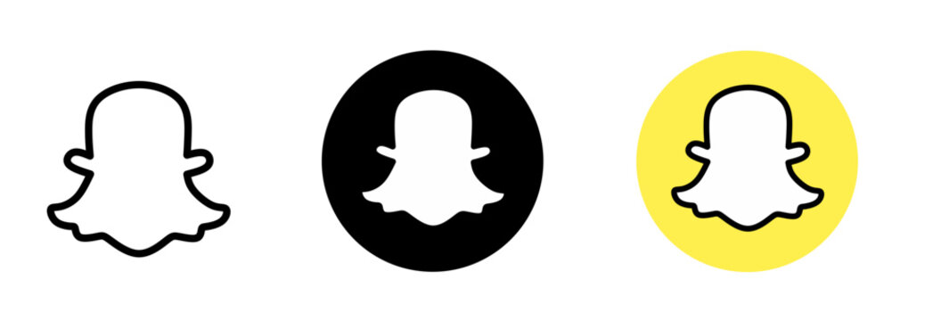 Vector illustration of snapchat icon set