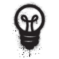 Spray Painted Graffiti light bulb Sprayed isolated with a white background. © tedi