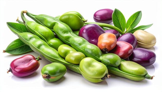 Fresh Fava Beans and Pods - A Colorful and Nutritious Harvest.