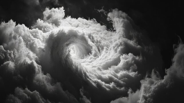 Stormy clouds swirl in dramatic sky