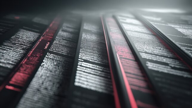 Close-up View of Digital Contract Pages Being Redacted Line by Line in a Dark Setting During the Editing Process