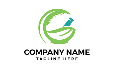 Fototapeta premium Mortar pestle logo design inspiration