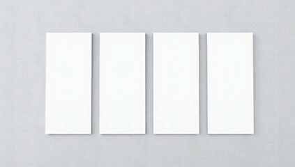 Fototapeta premium Four white rectangles on a gray background