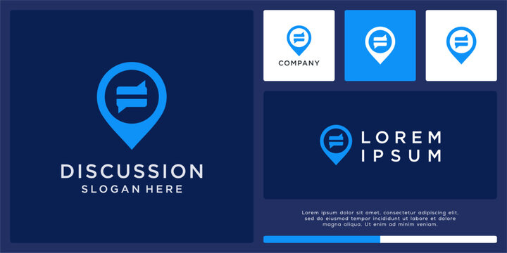 Discussion map logo design template