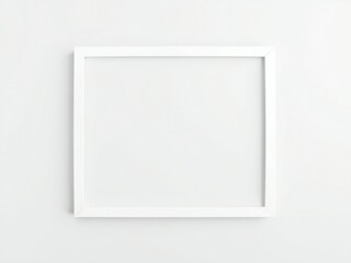 Fototapeta premium A white picture frame on a white wall