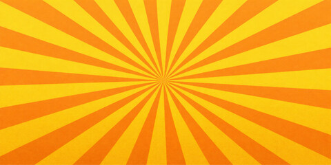 Abstract radiant orange and yellow burst of energy and excitement. The striking design commands attention, with symmetrical rays converging at a central point.