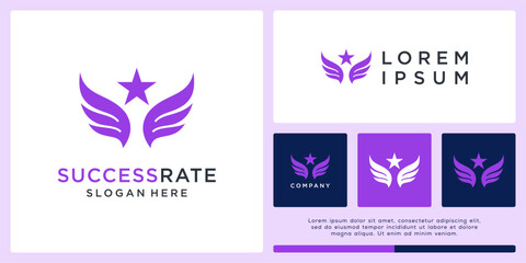 Success rate logo design with star and wing © cre_ART_ive