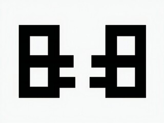 Fototapeta premium A close up of two black symbols on a white background