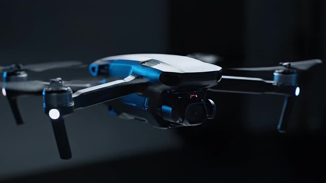 Sleek Modern Camera Drone Closeup Studio Shot