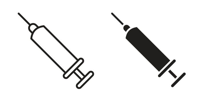 Syringe injection icon. Premium thin line vector illustrator. Vector EPS10
