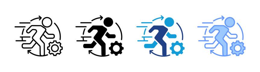 Action icon set multiple style collection © Bahrulstock