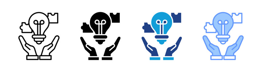 Fototapeta premium Problem Solving icon set multiple style collection