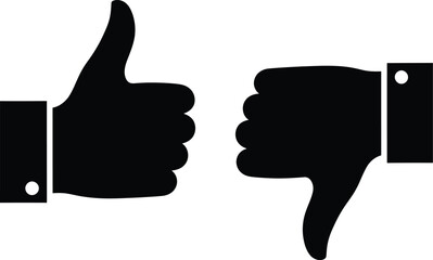 Thumbs up and thumbs down hand gestures