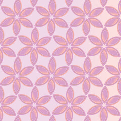 Fototapeta premium A seamless pattern with various colorful flowers shapes.